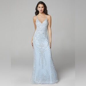 Primavera Couture 3428 Beaded prom dress Evening Gown Powder Blue sz 6